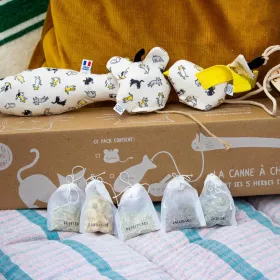 Lot De 6 Jouets Chat Noël Avec Herbe à Chat - Père Noël, Bonhomme De Neige, Sapin, Renne, Couineur Inclus - 8
